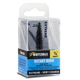 Kutzall Extreme Taper Rotary Burr, 1⁄4" Shaft, Very Coarse - Woodworking Attachment for Bosch, DeWalt, Milwaukee, Makita. Abrasive Tungsten Carbide, 1⁄4" (6.3mm) Dia. X 1-1⁄2" (38.1mm) Length, TX-14C