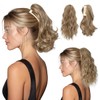 2 PCS Ponytail Extensions Claw Clip Short Pony Tails Wavy