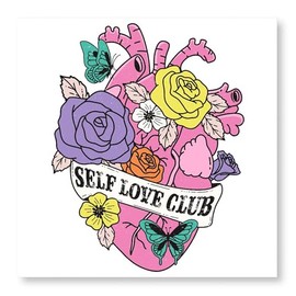 CafePress Self Love Club Heart Photo Wall Tile, Matte Finish, 8"x8"