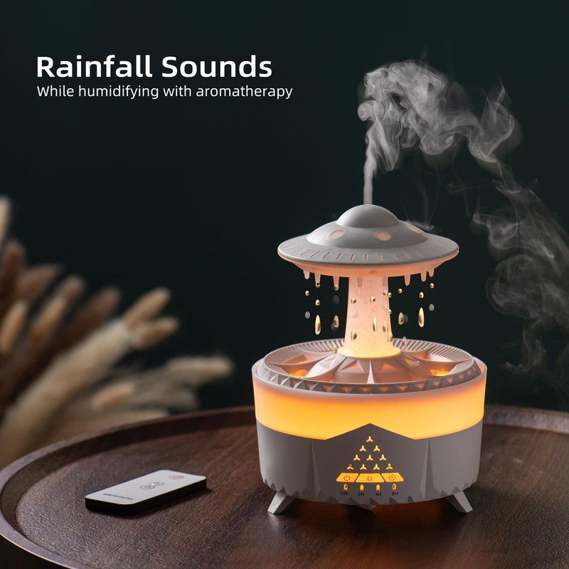 UFO Rain Humidifier - Remote Controlled Diffuser with LED Night