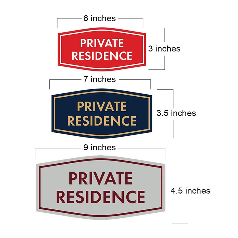 Fancy Private Residence Sign (Black) - Small 2 Pack