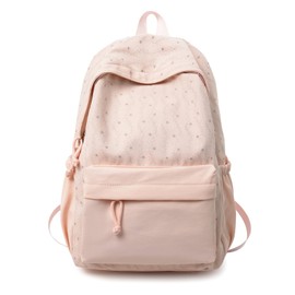 LTJTpeppa Pink Star Print Casual Daypack for Girls Teens Women（20Inch）