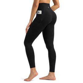 Willit Butterflux Yoga Pants Women Workout Leggings with Pockets for Women High Waisted Tummy Control Gym Leggings 28" Black XL