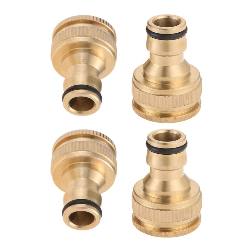 Hicello 4PACK Garden Hose Tap Quick Connectors, 3/4 inch &