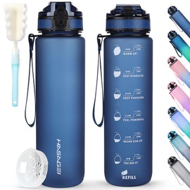 HASAGEI Sports Water Bottle, 1 Litre Water Bottle, BPA-Free Tritan Sports Bottle with Lid and Leak-Proof, for Gym, School, Cycling, Outdoor, Sports, Fitness and Office