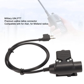 U94 PTT System Adapter, 2 Pin Plug, Push to Talk, U94 PTT Hands-Free Push to Talk Adapter for Midland Radio