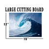 Large Blue Wave Kitchen Glass Cutting Board Ocean Decorative Gift