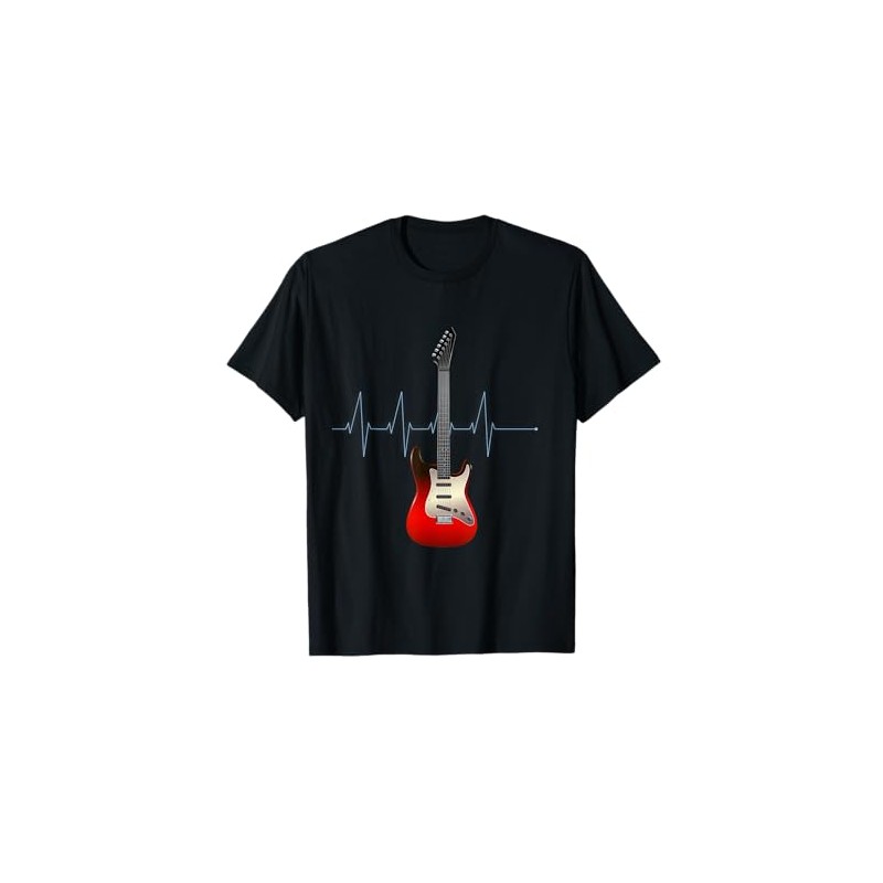 Electric Guitar Heartbeat Pulse Tee Shirt T-Shirt