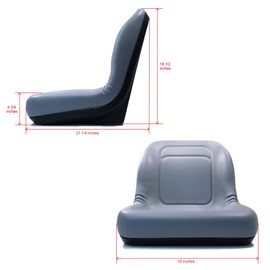The ROP Shop Gray High Back Seat & Bracket fits Hustler Mowers Super Z60, Super Z66, 250,251