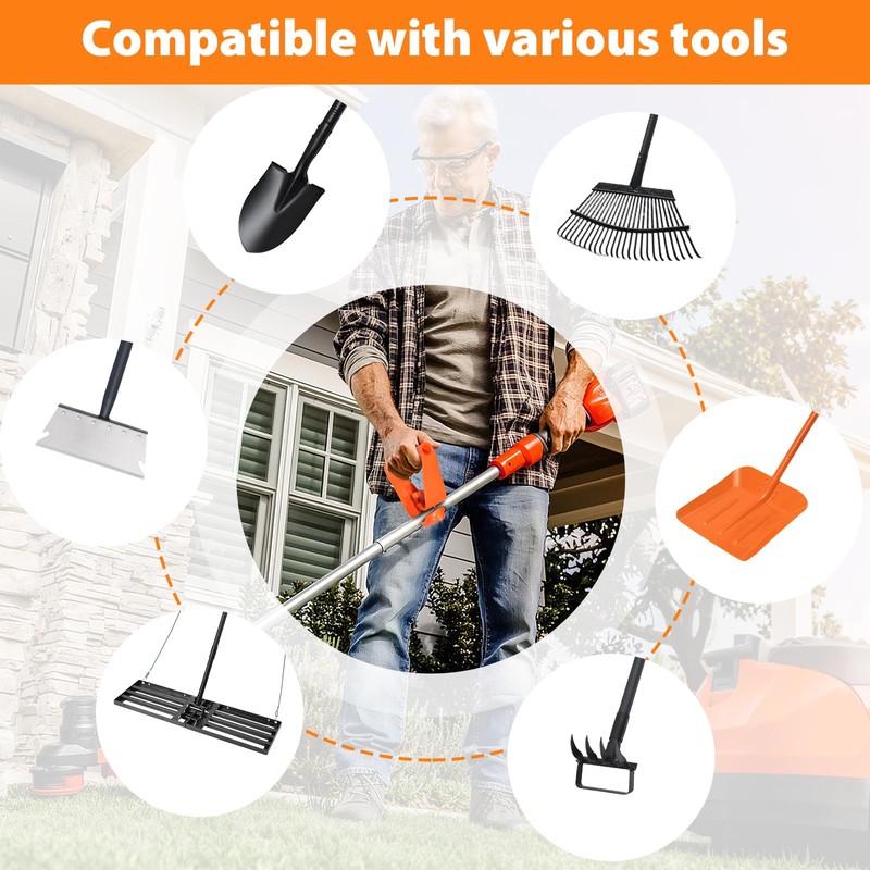 Labor-Saving Handle Tool for Snow Shovels Ergonomic Back-Saving Attachment for