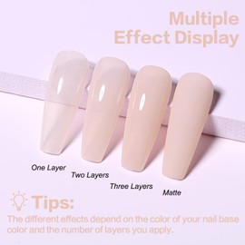 AIMEILI Semi-Permanent UV/LED Gel Nail Polish Soak Off Nude Pink White Semi-Permanent Nail Polish Long-lasting Manicure Colors - (465) 10ml