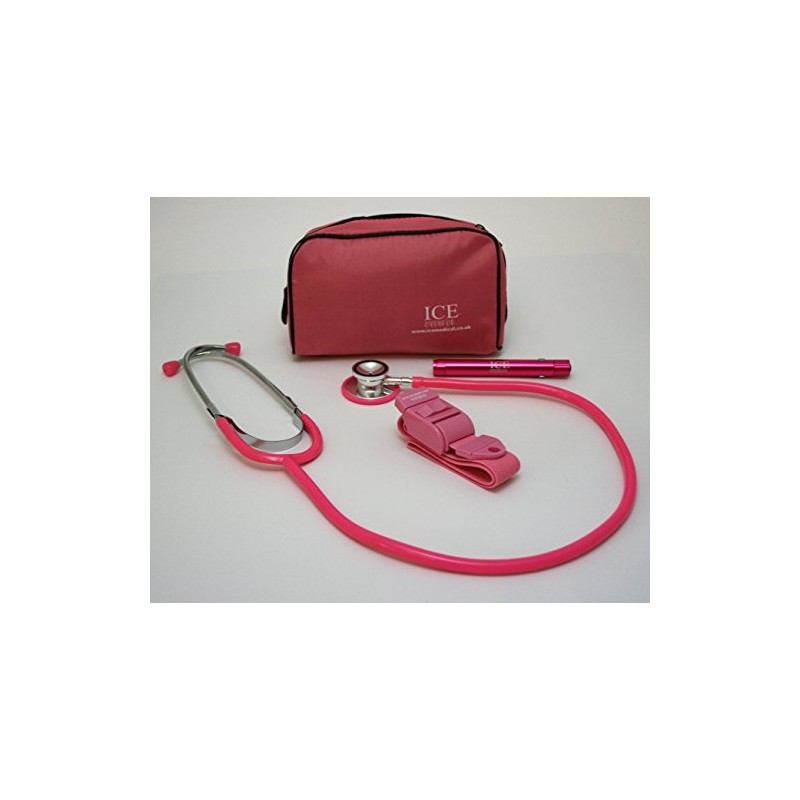 ICE Medical Pink LED Medical Pen Light/Pen Torch Stethoscope and
