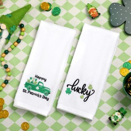 Maracco 2 Pack St. Patrick’s Day Hand Towels Cotton, St. Patrick’s Day Home Decoration, Bathroom Kitchen Dish Towels Gift