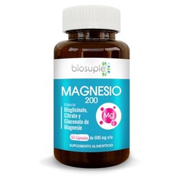 BIOSUPLE | Magnesio de alta absorción | 90 Cápsulas, Adicionado con 3 MAGNESIOS: Glicinato, Citrato, Gluconato y Vitamina C.