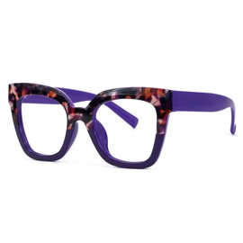 Zeelool Trendy Rectangle Blue Light Blocking Glasses for Women TR90 Eyewear Malcolm VFT0269-15 Dark-Blue