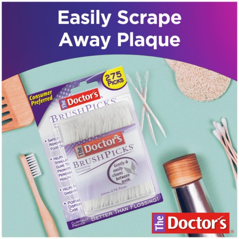 The Doctor’s BrushPicks Interdental Toothpicks, Soft Rubber Dental Picks for