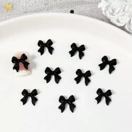 Gold Smile [골드스마일]셀프 네일 리본 파츠(10개1세트) OSM-1005930 [블랙] [Gold Smile] Self Nail Ribbon Parts (Set of 10) OSM-1005930 [Black]