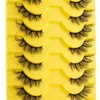 False Eyelashes Natural Half Lashes, 6D Cat Eyelashes Dramatic Fluffy