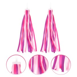 Garneck Children's Bicycle Streamer Bicycle Streamer Handlebar Fringe Bands Streamer Bicycle Grips Tassels Handlebar Scooter Tassels for Children's Bike Boys Girls Bicycle Accessories Pink