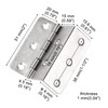 10 Pack 2" Chest Hinges - Nickel, Swing Clear, Expandable