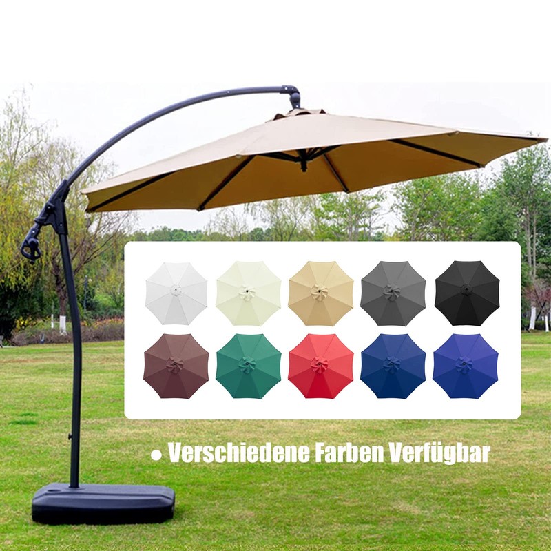 GLDDFDG 10ft 8 Ribs Patio Umbrella Canopy, Taupe, Heavy-Duty Polyester