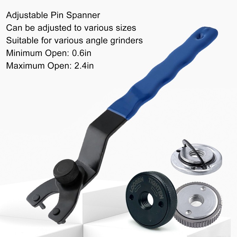 Angle Grinder Lock Nut with Adjustment Pin Wrench Stainless Steel