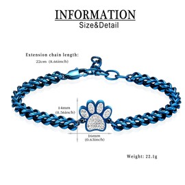 QGJNSGC Urna para Cenizas Pulsera Perro/Gato Pulseras de impresión de la Pata cremación joyería para Cenizas Animales Recuerdo Conmemorativo Pulseras de cremación Joyas para Mujeres Hombres