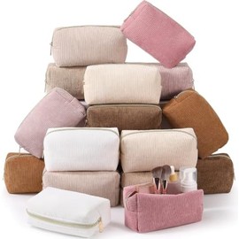 Cosmetic Bag Organizer Travel, Compact Lightweight Accessory for Travel and Daily Use - Paterr 16 Corduroy Makeup Bulk