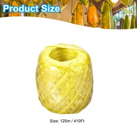 PATIKIL 125m/410Ft Polyester Nylon Plastic Rope, Twine Household Bundles Ropes Roll for Gardening Packing Crafting DIY, Yellow