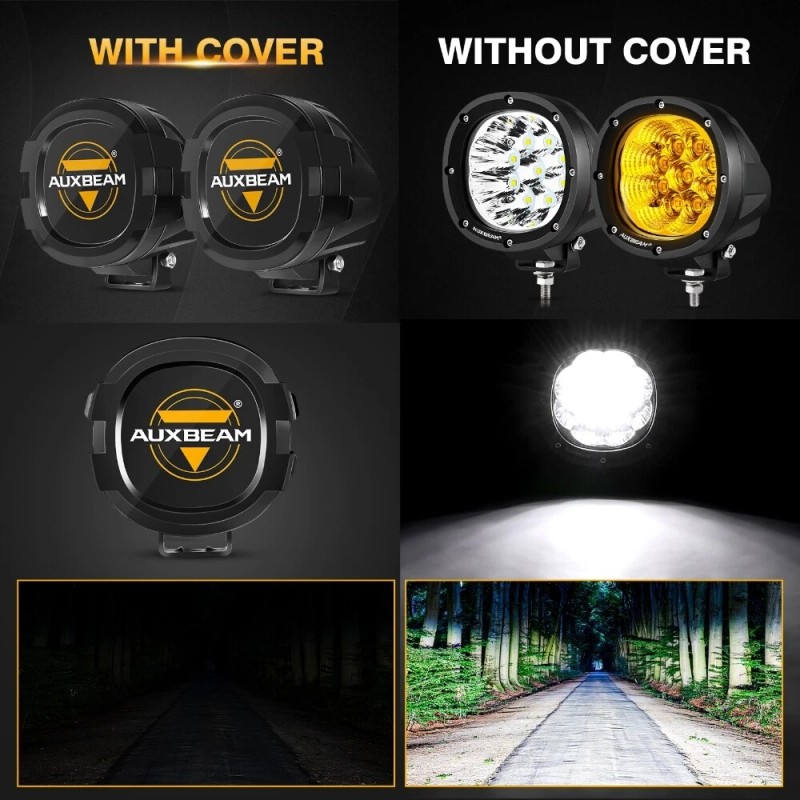 AUXBEAM 2x AUXBEAM 4"Amber Spot LED Work Light Driving Fog