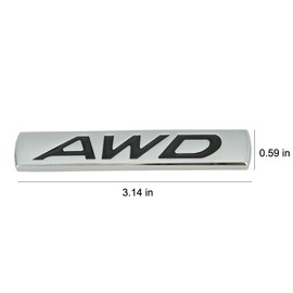 Dsycar 3D Metal AWD Logo Emblem Tailgate Side Sticker Badge Car Decals - Chrome Finish Metal Emblem AWD Badge for 4 Wheel Drive SUV Off Road Tailgate (TYPE1# AWD)