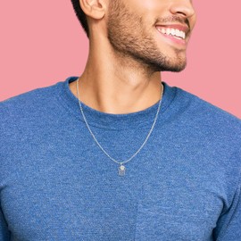 .925 Sterling Silver Basketball Hoop Sports Charm Pendant Necklace - 20" Rolo Chain