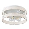 Modern Farmhouse ?Antique White Distressed Flush Mount Light Fixture 2-Light