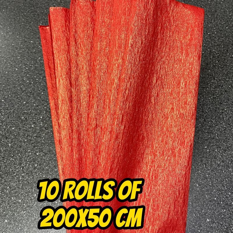 Crepe Paper Metallic 10 Rolls of 79x20 Inches ( Pascua