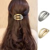 2pcs Oval Shape Hair Pins, Metal Wire Drawing Hairpin Minimalist