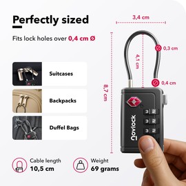 TSA Locks with Opening Indicator - Suitcase Locks with 4 Digit Combination Code - Luggage Locks for Suitcase, Backpack and Travel Luggage - Pack of 2, Black