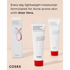 COSRX AC Collection Lightweight Soothing Moisturiser, 80 ml, Aloe Vera Leaves Extract 71.2%, Cruelty Free, Paraben Free, CPNP Registered
