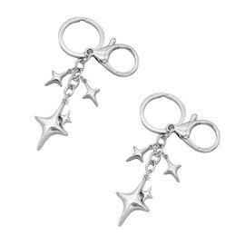 HLMYER 2 Pcs Star Keyrings,Cute Bag Charm,Cute Keychain Y2K Backpack,Vintage Aesthetic Accessories Gift,Fashion Pendant Keyring,Lucky Star Key Chain Gift for Family Friends Bags Luggage Keys