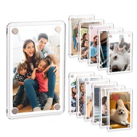 Polaroid Frame - Acrylic Picture Frame 3x4,12 Set High Transparency Clear Mini Magnetic Picture Frames for Refrigerator