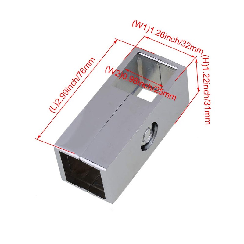 Yibuy 2 Way Clamp Tube Connector for 25mm Square Pipe