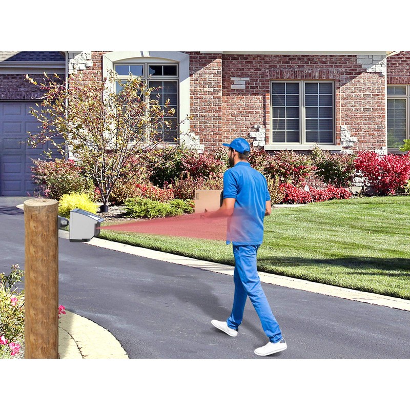 Htzsafe Solar Driveway Alarm System-1/4 Mile Long Transmission Range-Solar Powered