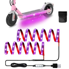 Scooter Lights for Night Riding, Keiurot Electric Scooter Accessories Led Lights for Scooter LED Strip Light Purple Led Light Strips 12V Flashing Mode for Kids Adult Scooter Skateboard Lights 2 in 1