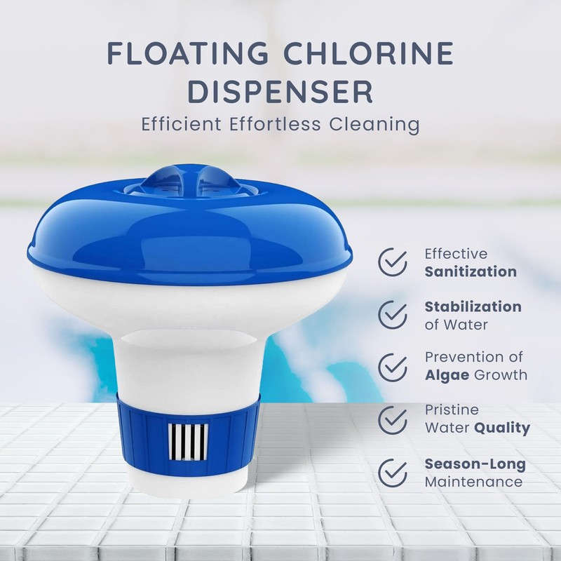 CUQOO Premium Floating Chlorine Dispenser for Pool - Slow Releasing
