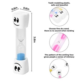 2 Minute Toothbrush Sand Timer for Kids -Set of 4 Small Blue and Pink Smiley Hour Glass