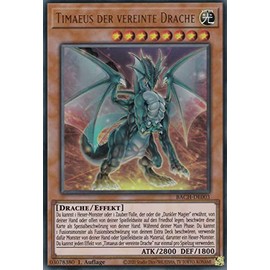 TCG BACH-DE003 - Timaeus the United Dragon - Ultra Rare - German - 1st Edition - in Set with Ultrapro Toploader - Yugioh