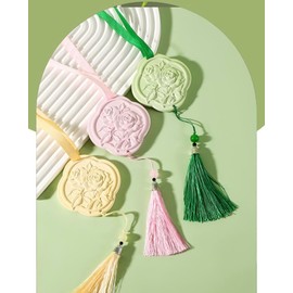 Traditional Chinese Style Fragrance Car Hanging Ornament, Plaster Deodorizer Sachet with Tassel, Closet Air Freshener
