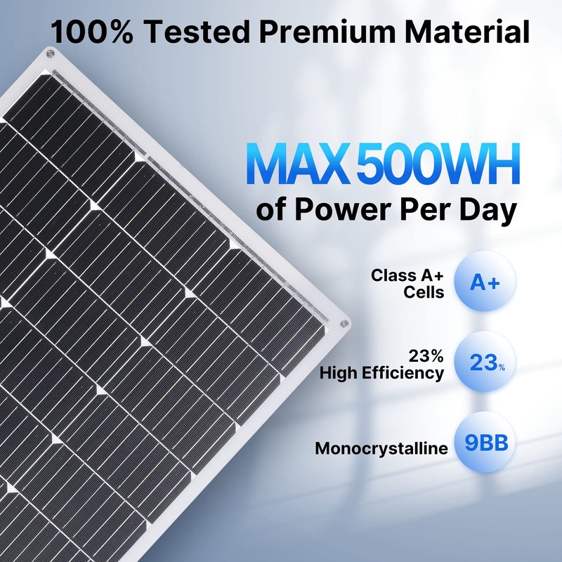 Topunive 100W 12V Flexible Solar Panel 9BB Monocrystalline Cell 12