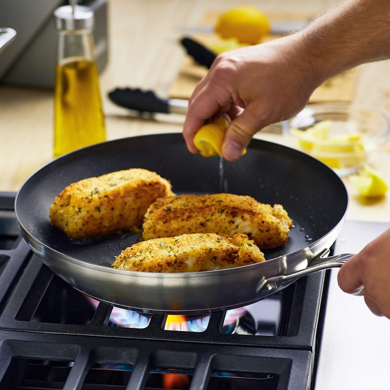 KitchenAid 71010 3-Ply Base Brushed Stainless Steel Nonstick Frying Pan/Fry