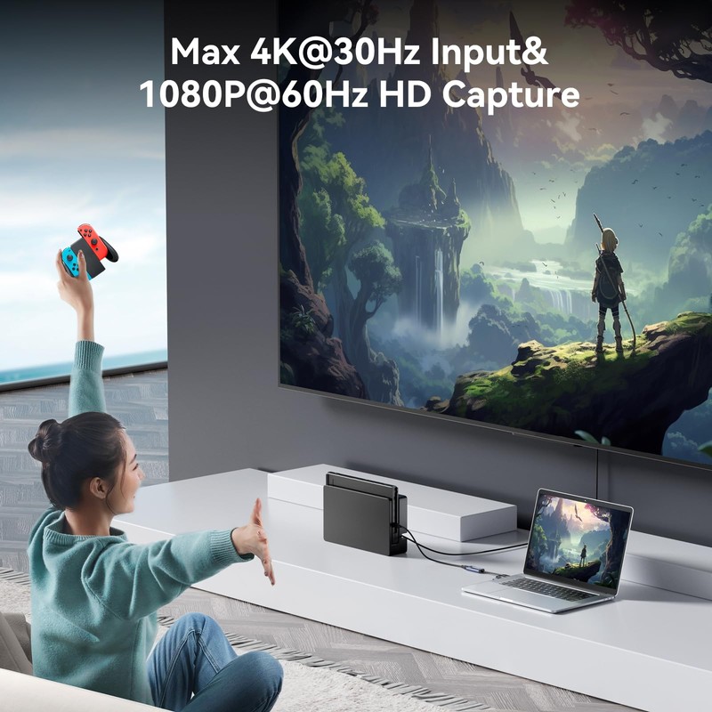 Capture Card, ANYOYO 1080P 60FPS Capture & 4K30 Input Video