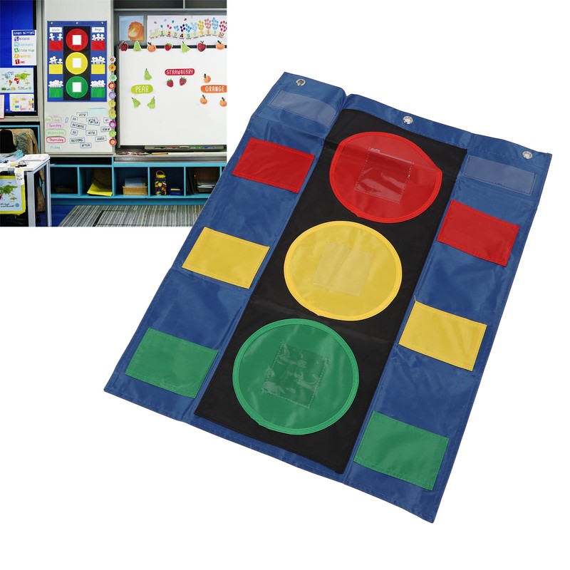 Stoplight Learning Pocket Chart Dry Erase Cards Pen Behavioral Management